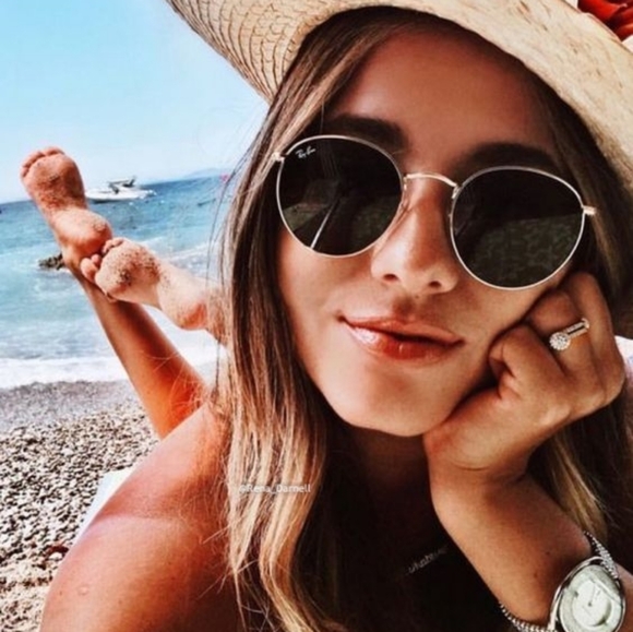 RayBan Round Metal RB3447 Green Lens New - Picture 14 of 14